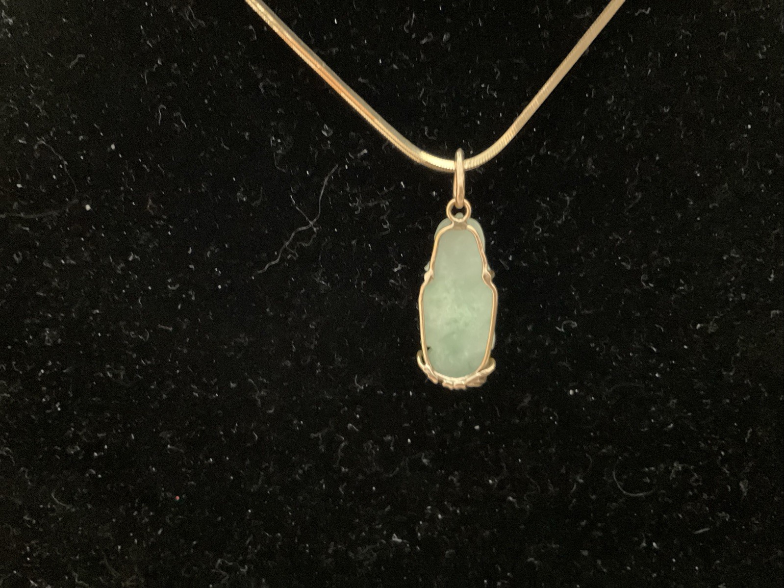 Estate 18k YG Icy Translucent Green Jadeite Jade Buddha Pendant 2.69 Gr