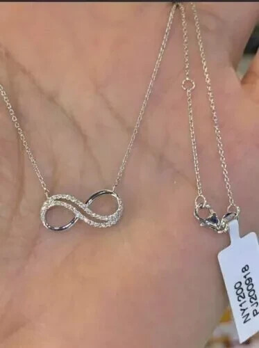 0.20Ct Lab Created Diamond Round Infinity Pendant 14k White Gold Silver Plated