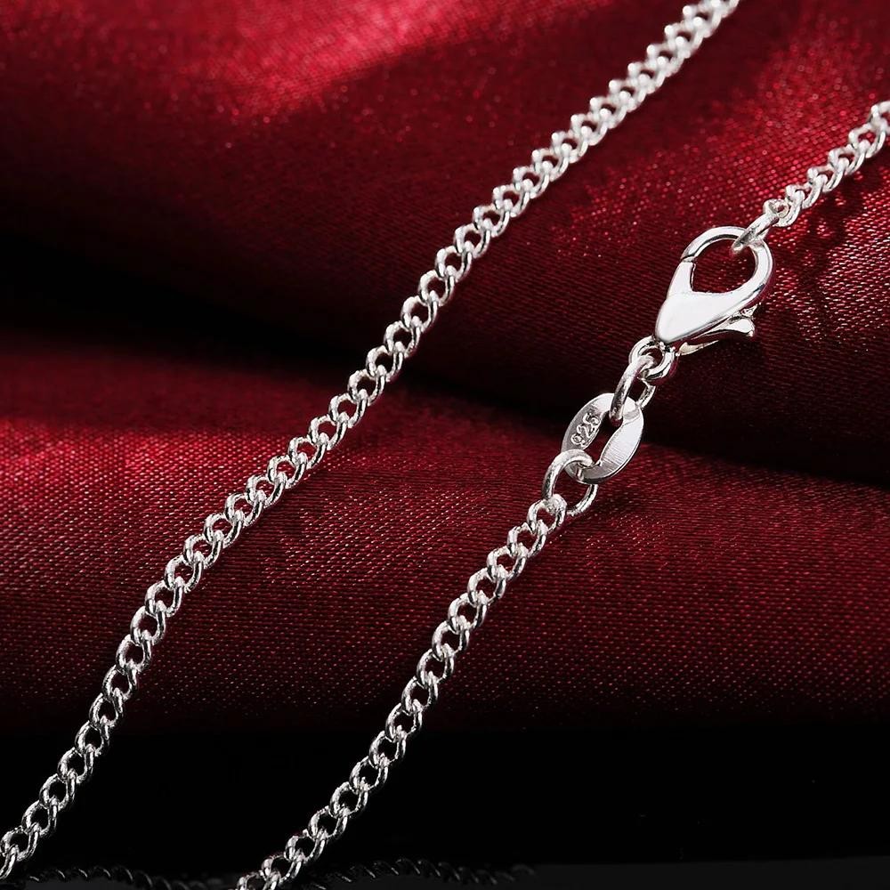 New 925 Sterling Silver Necklace 16/18/20/22/24/26/28/30 Inches 2MM String Chain
