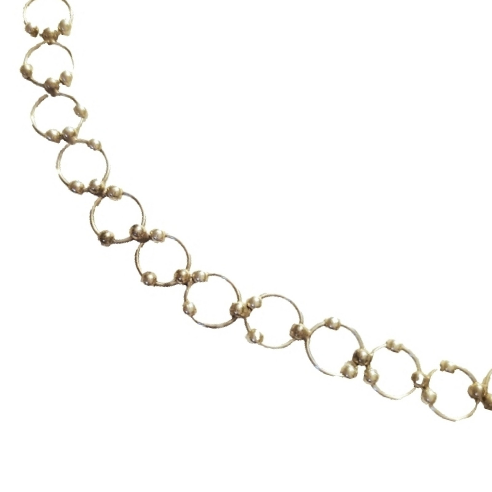 Beautiful Bali Open Circle Beaded Ball Style 925 Sterling Silver Necklace 18″