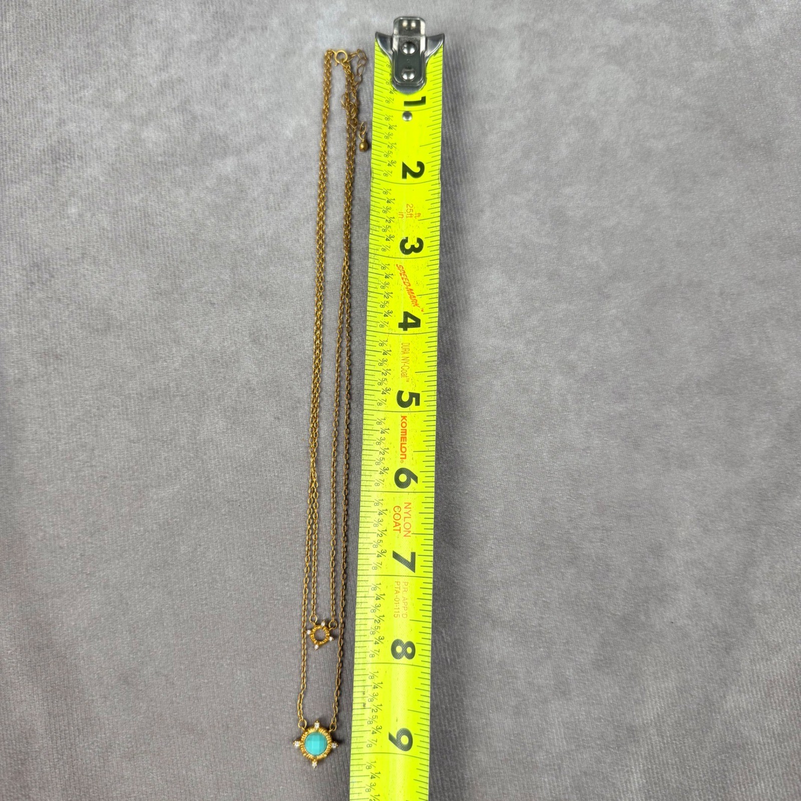 Freida Rothman Turquoise Starburst Layered Necklace Gold over Sterling Silver CZ