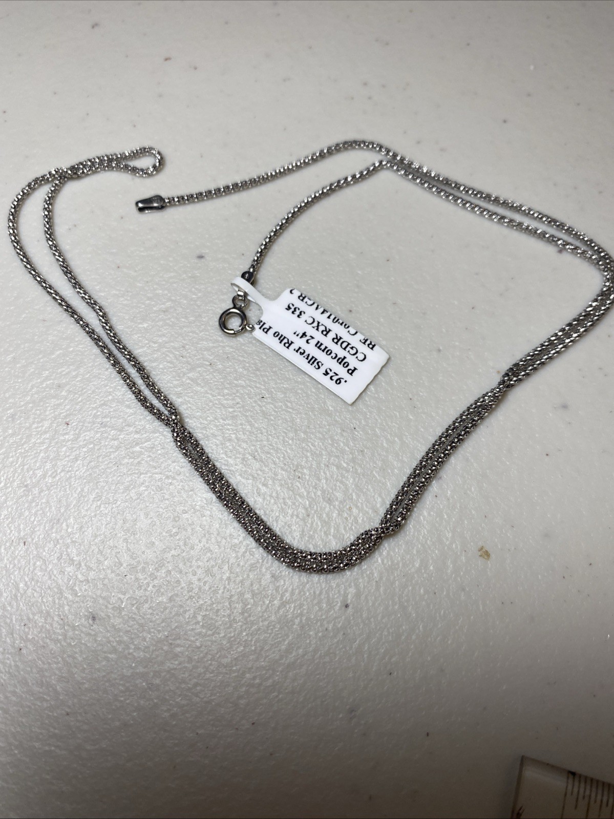 925 Sterling Silver Popcorn Chain. New never used Length 23 Inches