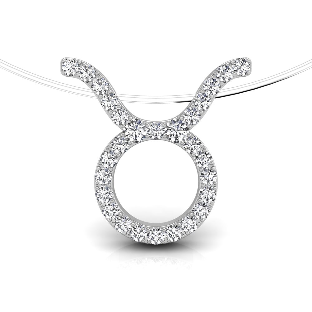 0.17ct F-G Round Lab Grown Diamond Pendant 18K White Gold Certified