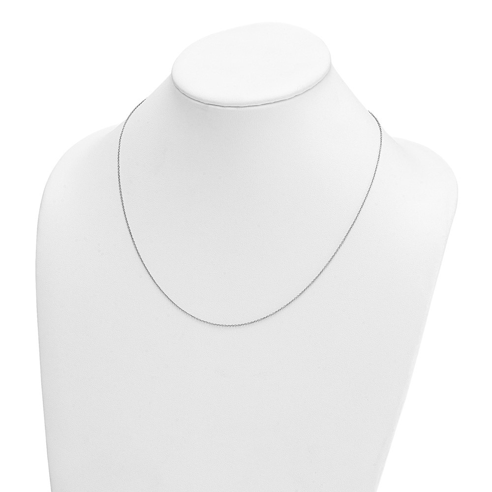 Platinum 1.3mm Dainty Link Cable Chain Necklace Polished for Women