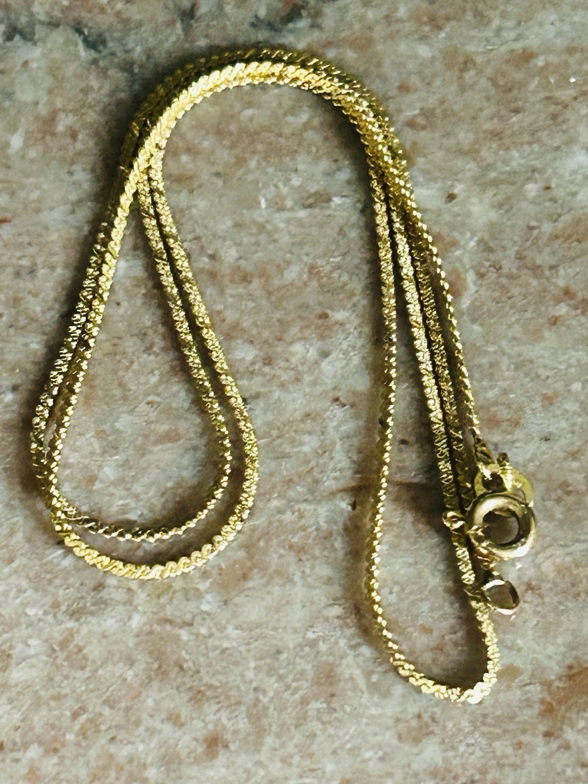 Vintage 14k Gold Italian Serpentine Mirror Link Chain Necklace 1.62 Gr 1.02 MM