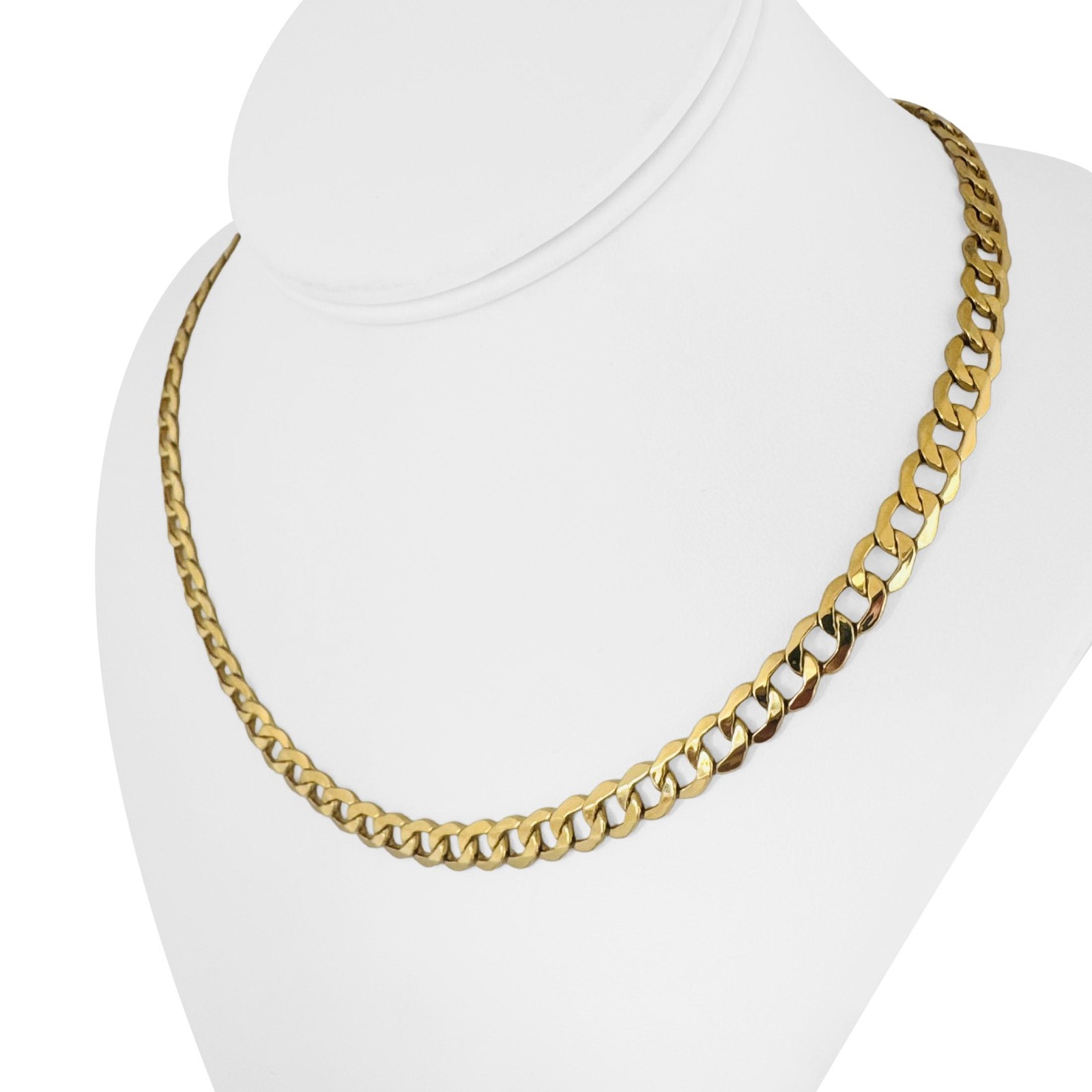 18k Yellow Gold 13.8g Hollow Light 6.5mm Curb Link Necklace 18″