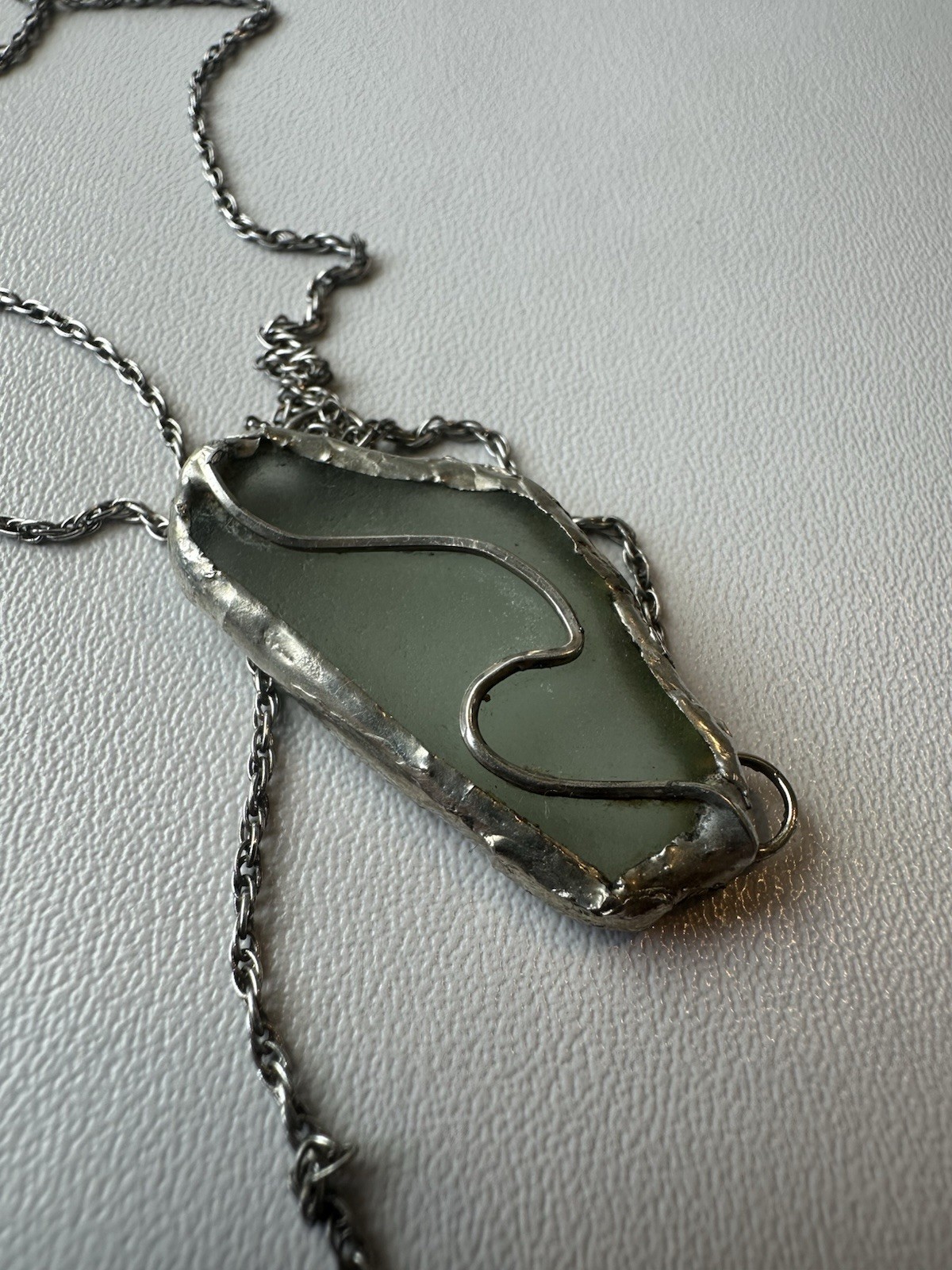 Avery Sterling Silver 925 Asymmetrical Pendant Necklace Chain Signed
