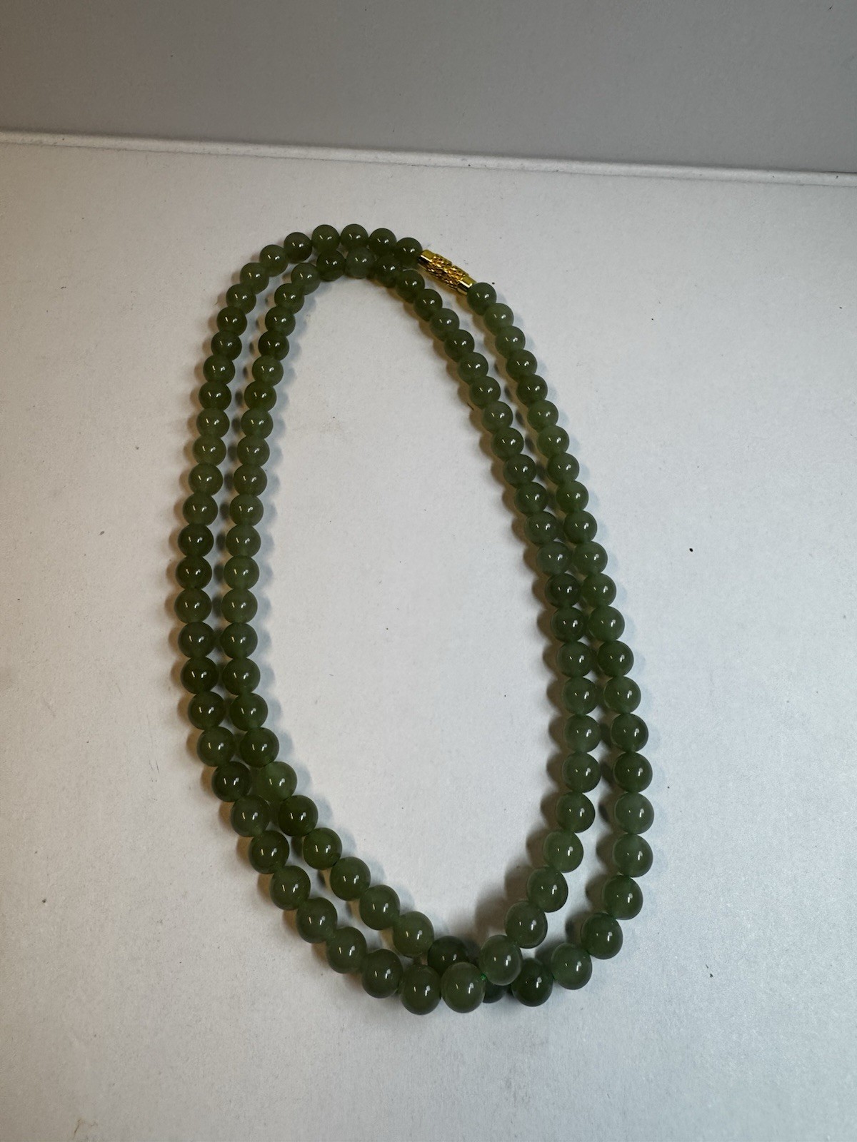 certified 6mm Hetian ice light green Jade Round beaded necklace new free ship