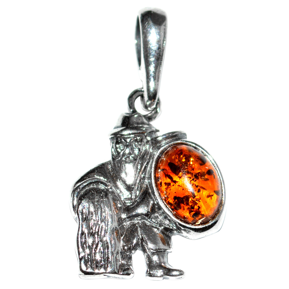 2.06g Authentic Baltic Amber 925 Sterling Silver Pendant Jewelry N-A1690