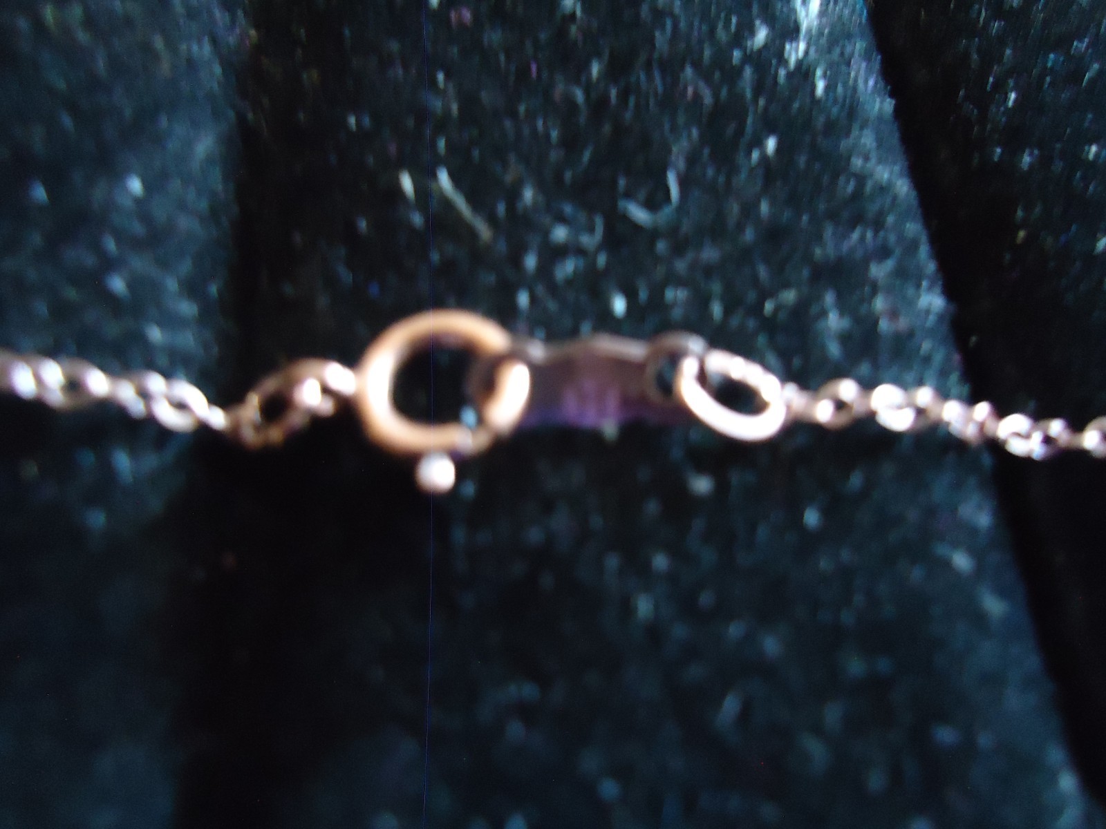 9.25 Sterling Silver Rose Gold Tone Necklace With Diamond shape Pendant Clear st