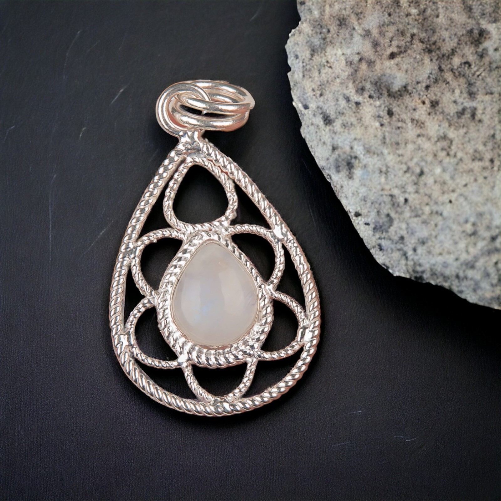 Rainbow Moonstone Gemstone Pendant 925 Silver Handmade Daily Wear Jewelry Gifts