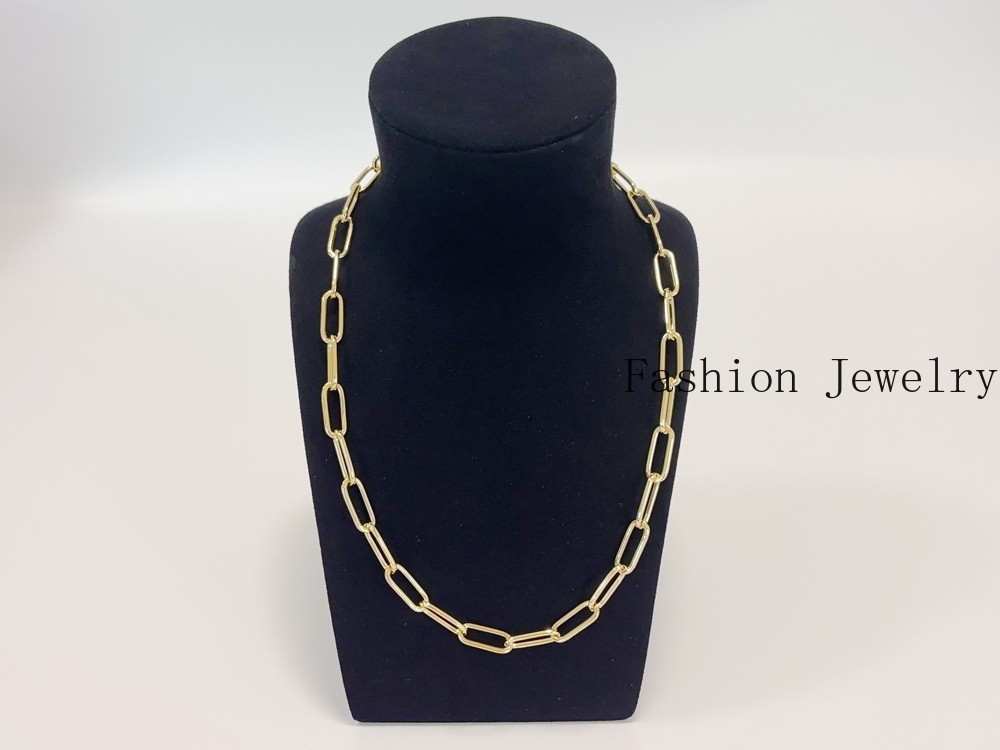 Real Genuine 10K Solid Yellow Gold Paperclip Chain Necklace 26inch 9mm