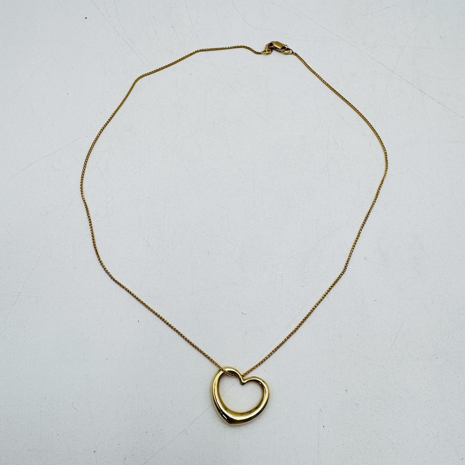 Milros Italian 14K Yellow Gold Heart Pendant Necklace 16” Long 3.4 grams