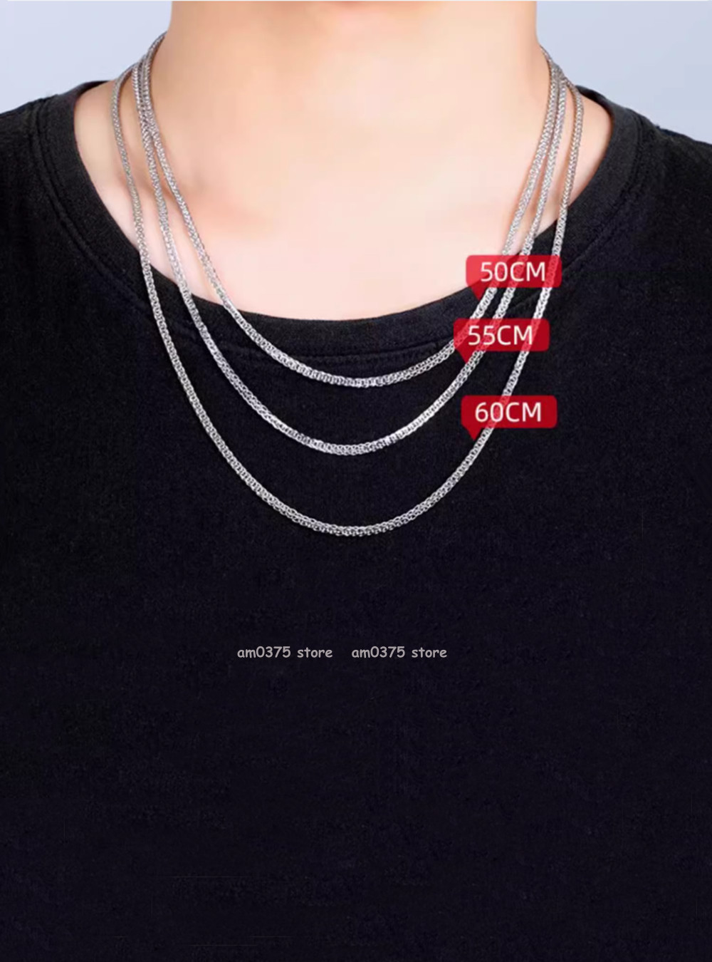Pure 999 Fine Silver Chain Men Women 3.5mm/4mm Square Wheat Necklace Snake Link