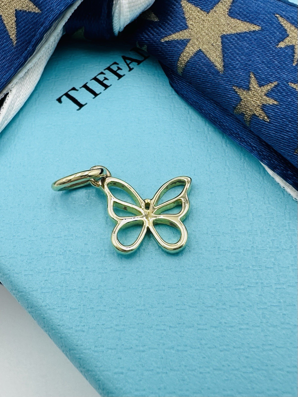 RARE Tiffany & Co. 18K Yellow Gold Butterfly Charm with Packaging