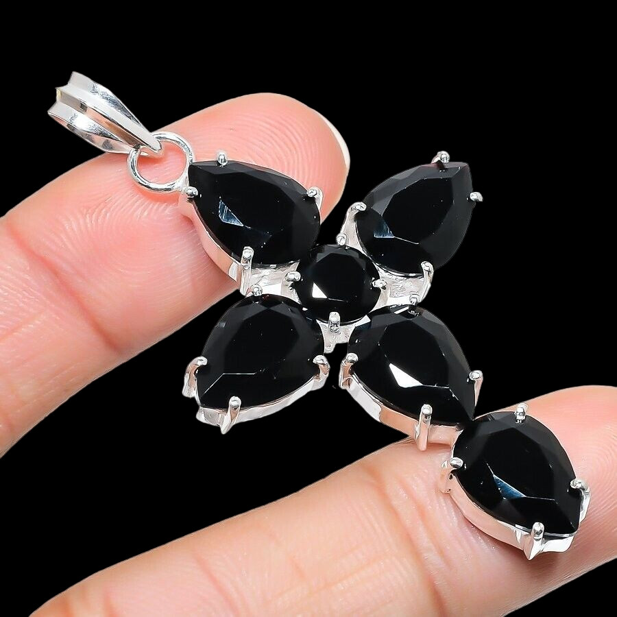 Onyx Black Gemstone Handmade 925 Sterling Silver Jewelry New Design Pendant