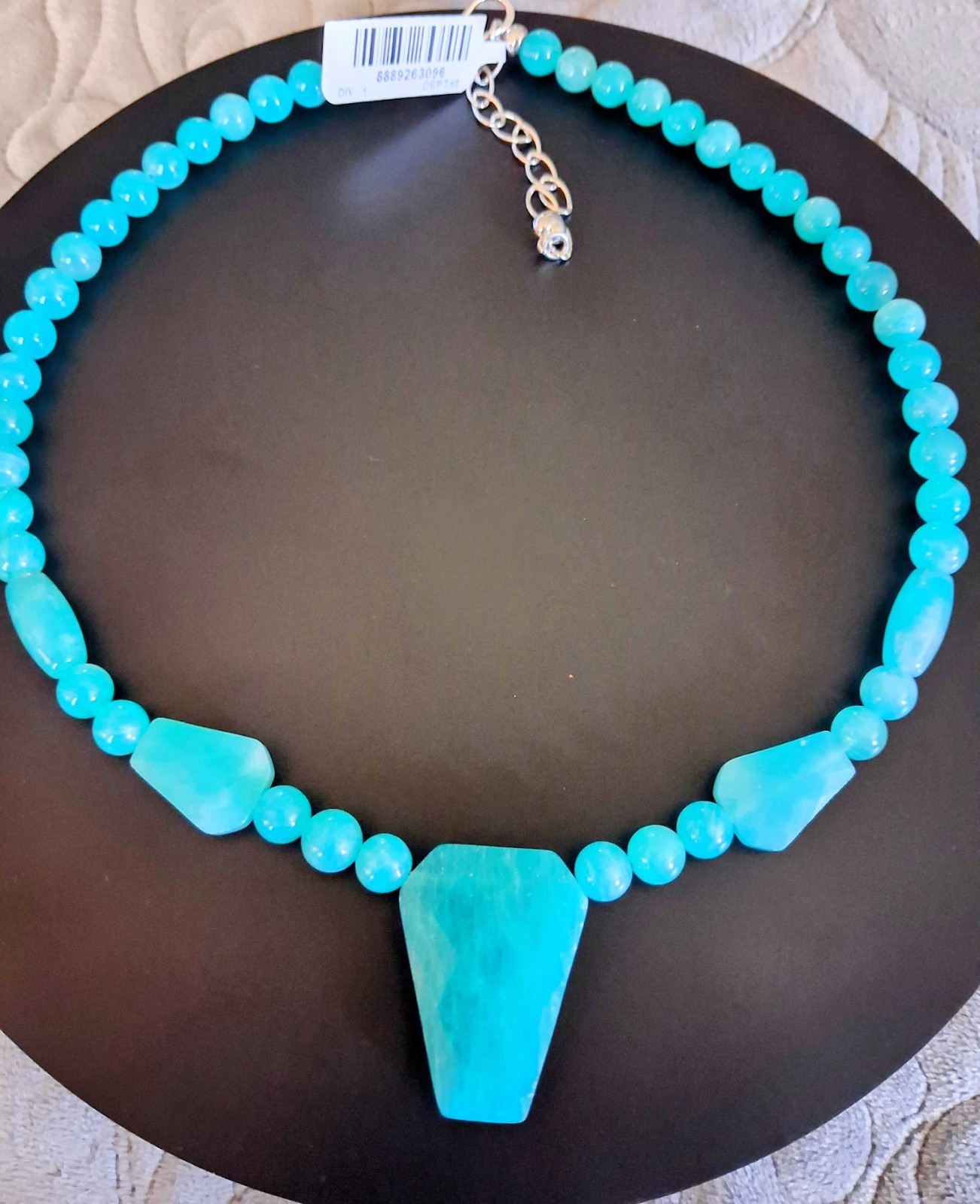 Jay King Amazonite Graduated Bead 9.25 Sterling Silver Necklace 18″L NWT