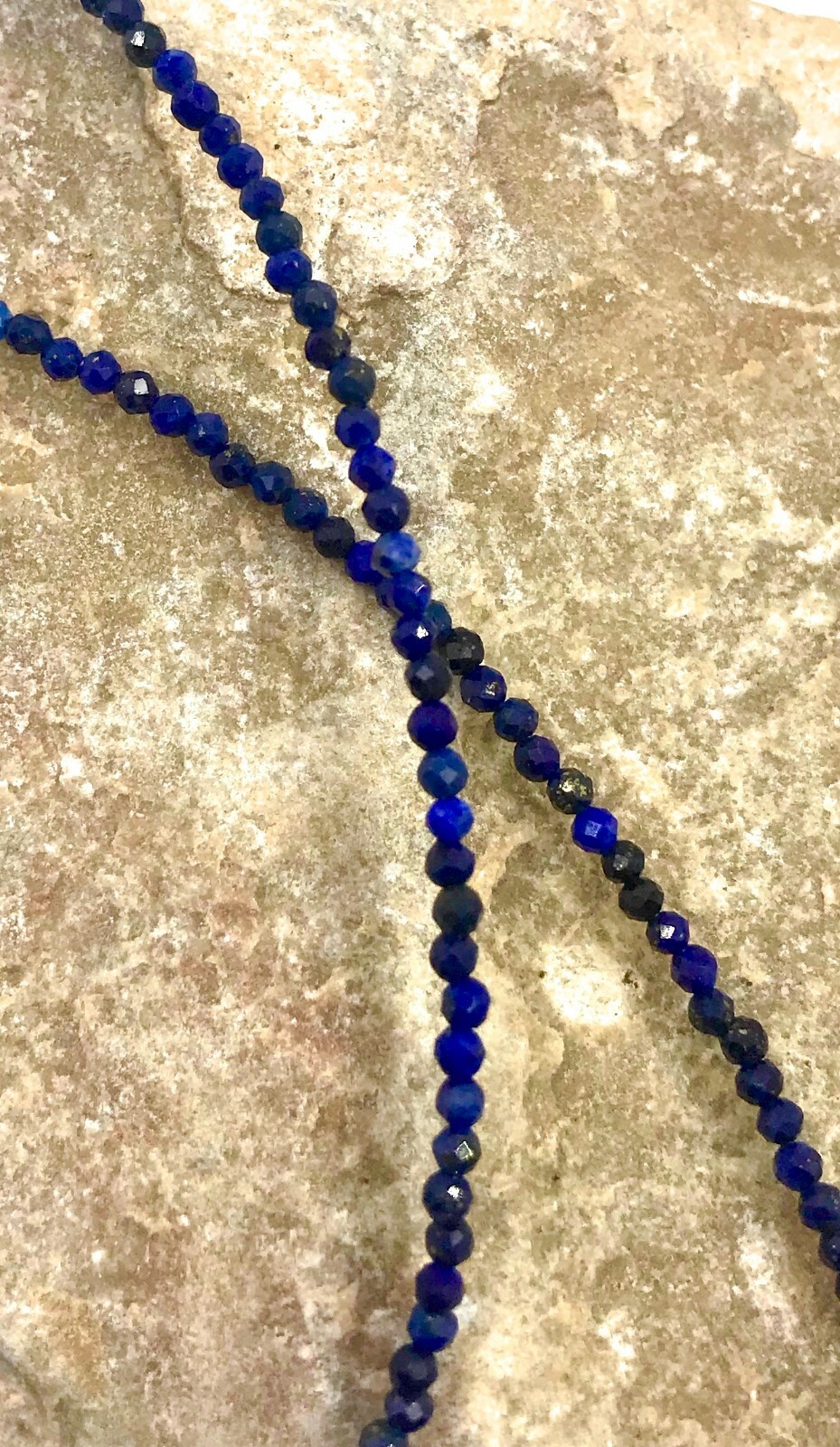 Genuine Lapis lazuli Beads Silver Necklace Jewelry Women Handmade USA SELLER