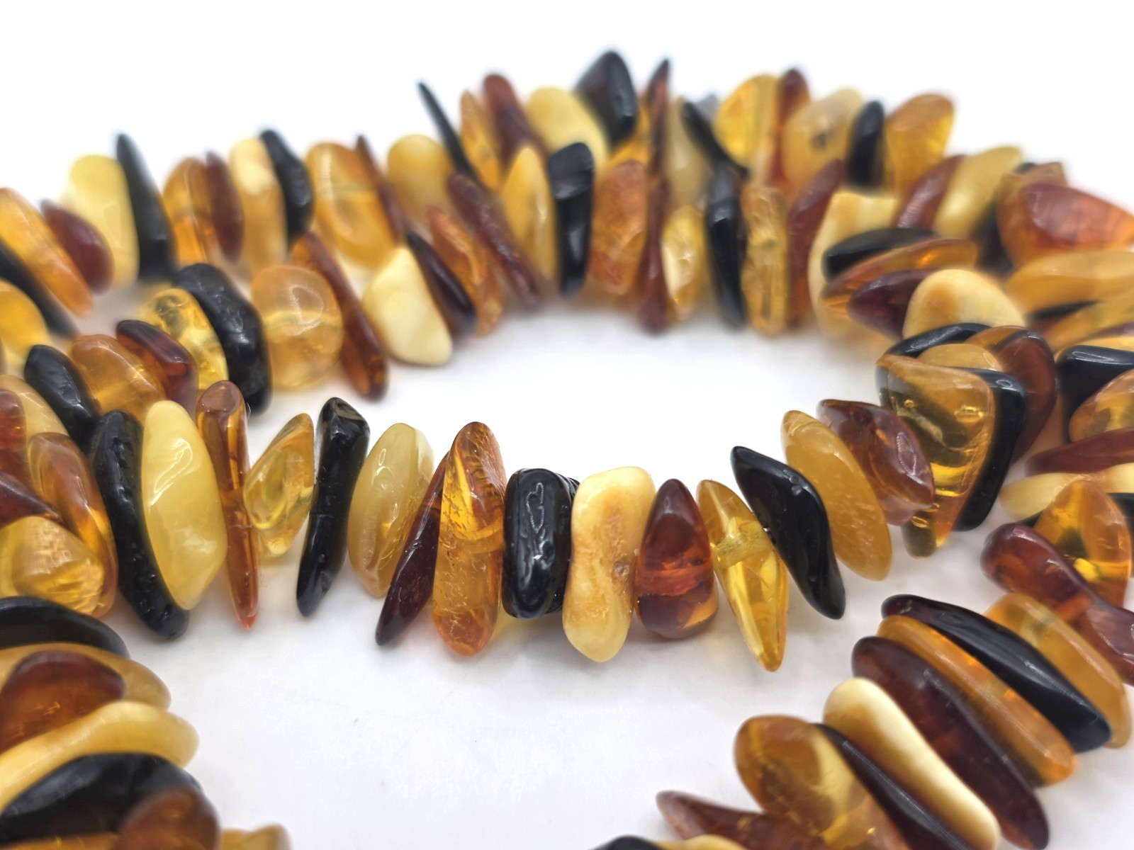 Natural Mixed Baltic Amber Butterscotch Nuggets Chips 18″ Beautiful Chocker NEW