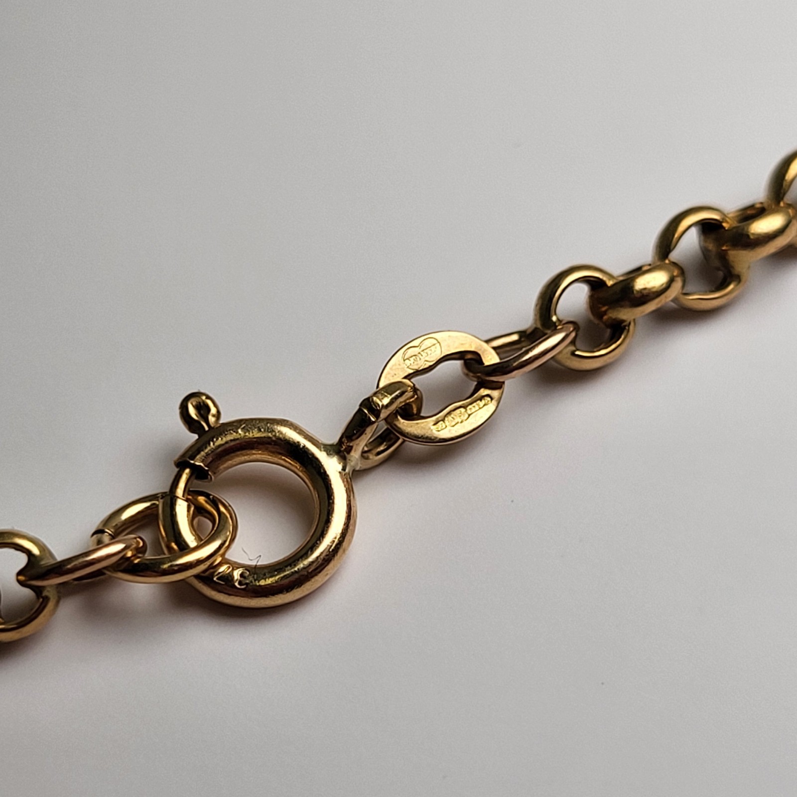 9ct Gold Belcher Chain 7.65g 20.5″ Italian Import UNOAERRE Rolo [M73]