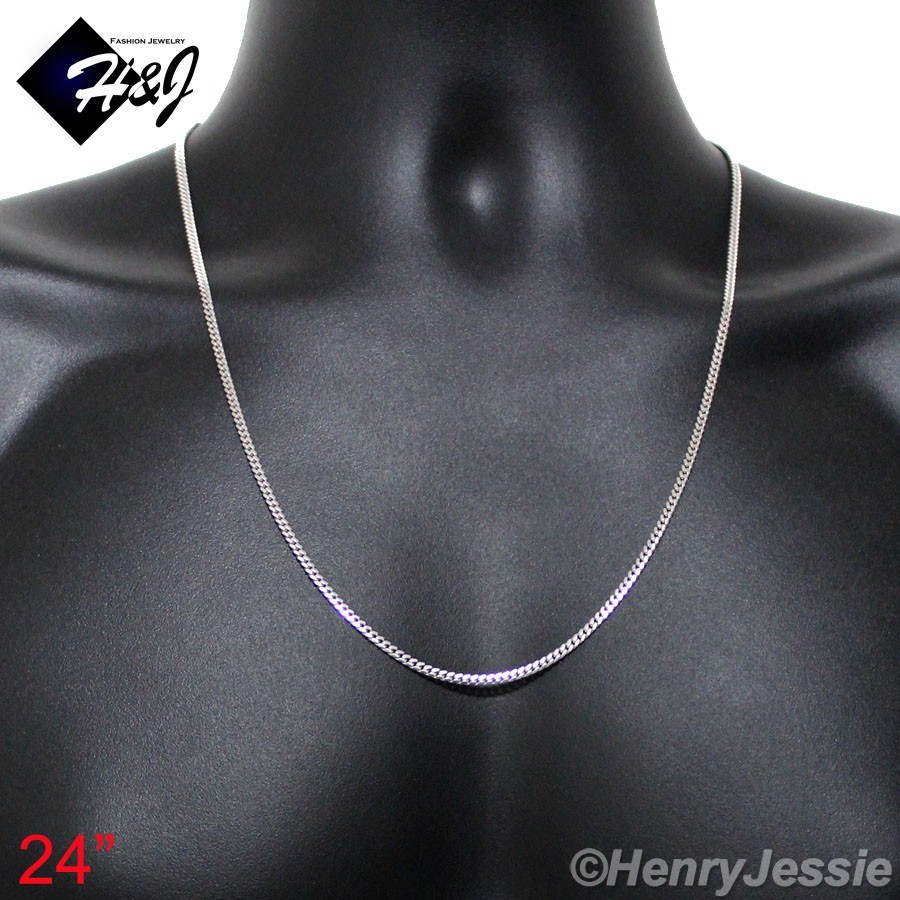 18″20″22“24″MEN 925 STERLING SILVER 3MM MIAMI CUBAN CURB LINK CHAIN NECKLACE*N25