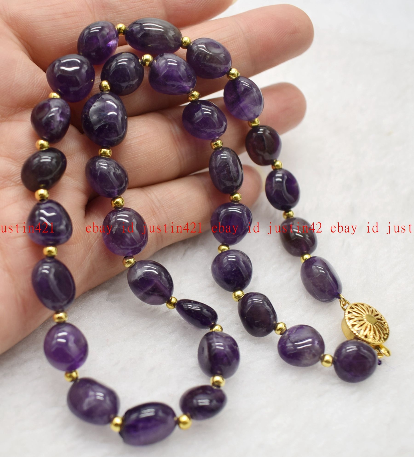 Fashion Jewelry 8-10mm Amethyst Irregular Gemstone Beads Necklace 16-50″