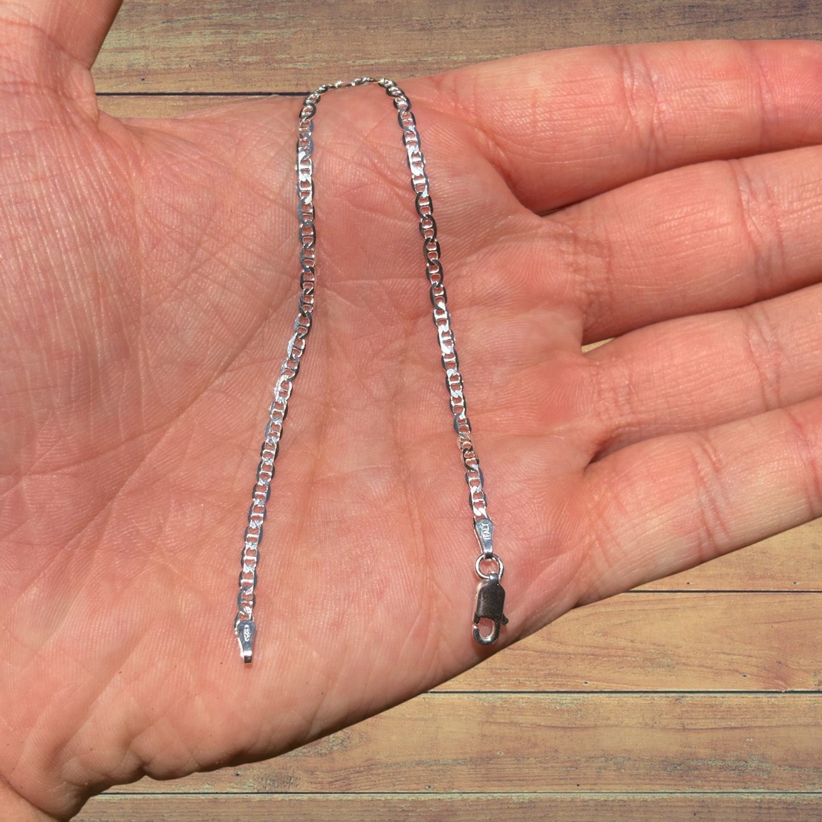 2.5mm Mariner Bracelet – Real Solid 925 Sterling Silver Or 14k Gold Vermeil