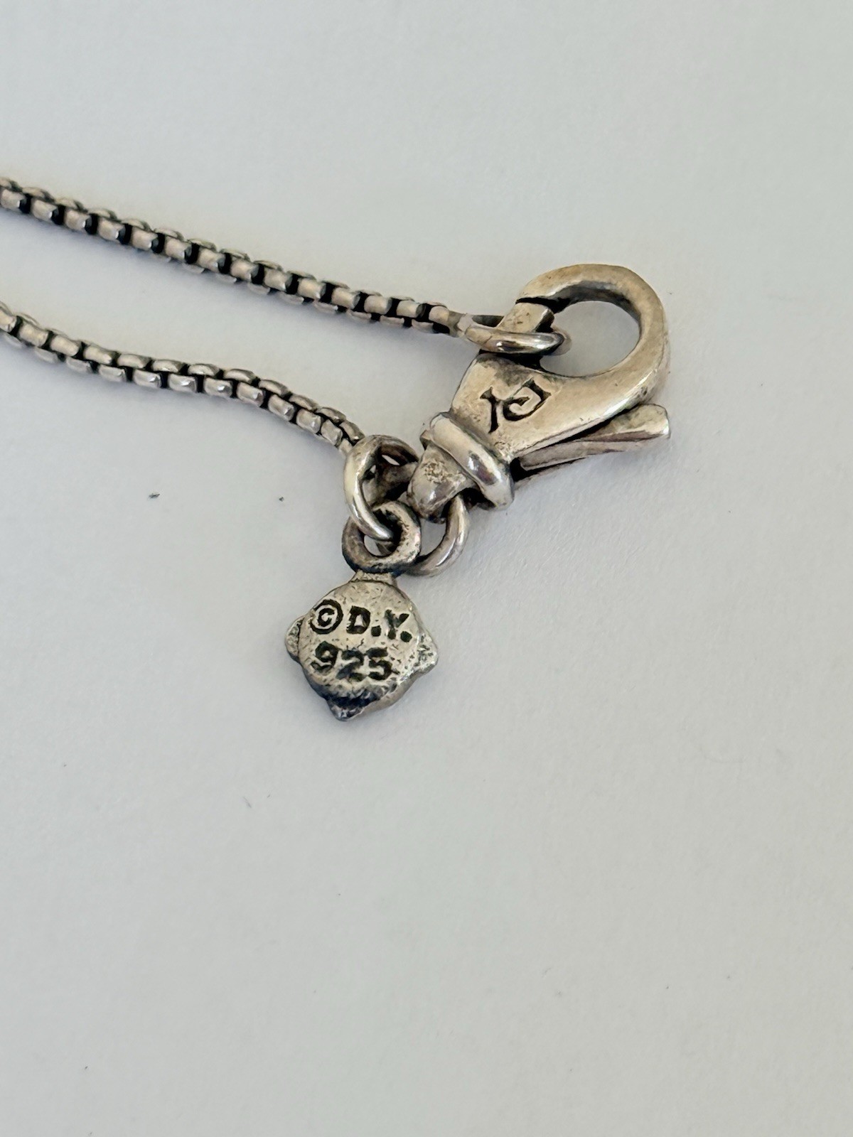 David Yurman Sterling Silver Black Onyx Petite Chatelaine Pendant Necklace 17”
