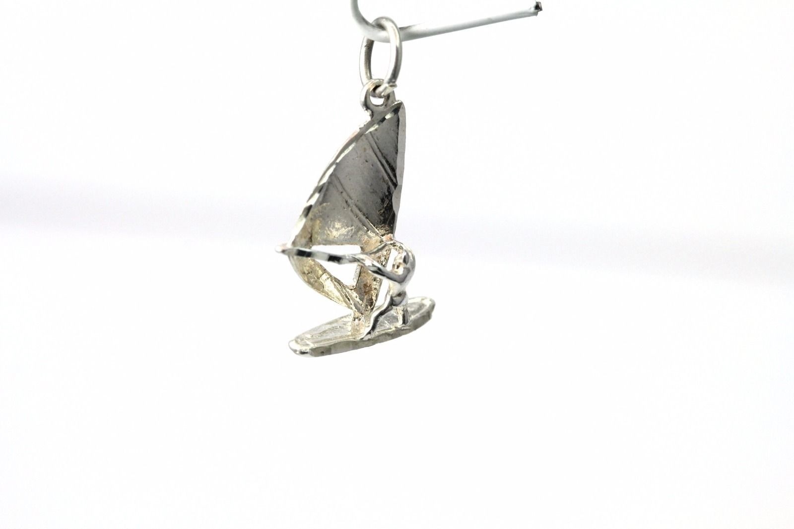 925 Sterling Silver Sailboarder Windsurfer Sport Charm 1.7 Grams (PEN3470)