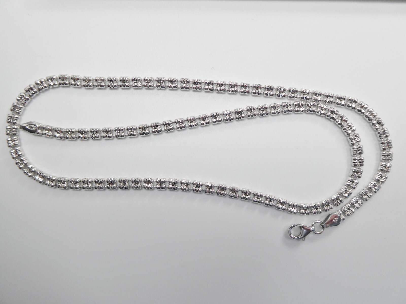 REAL 925 STERLING SILVER 4MM FLAT ICE LINK CHAIN NECKLACE