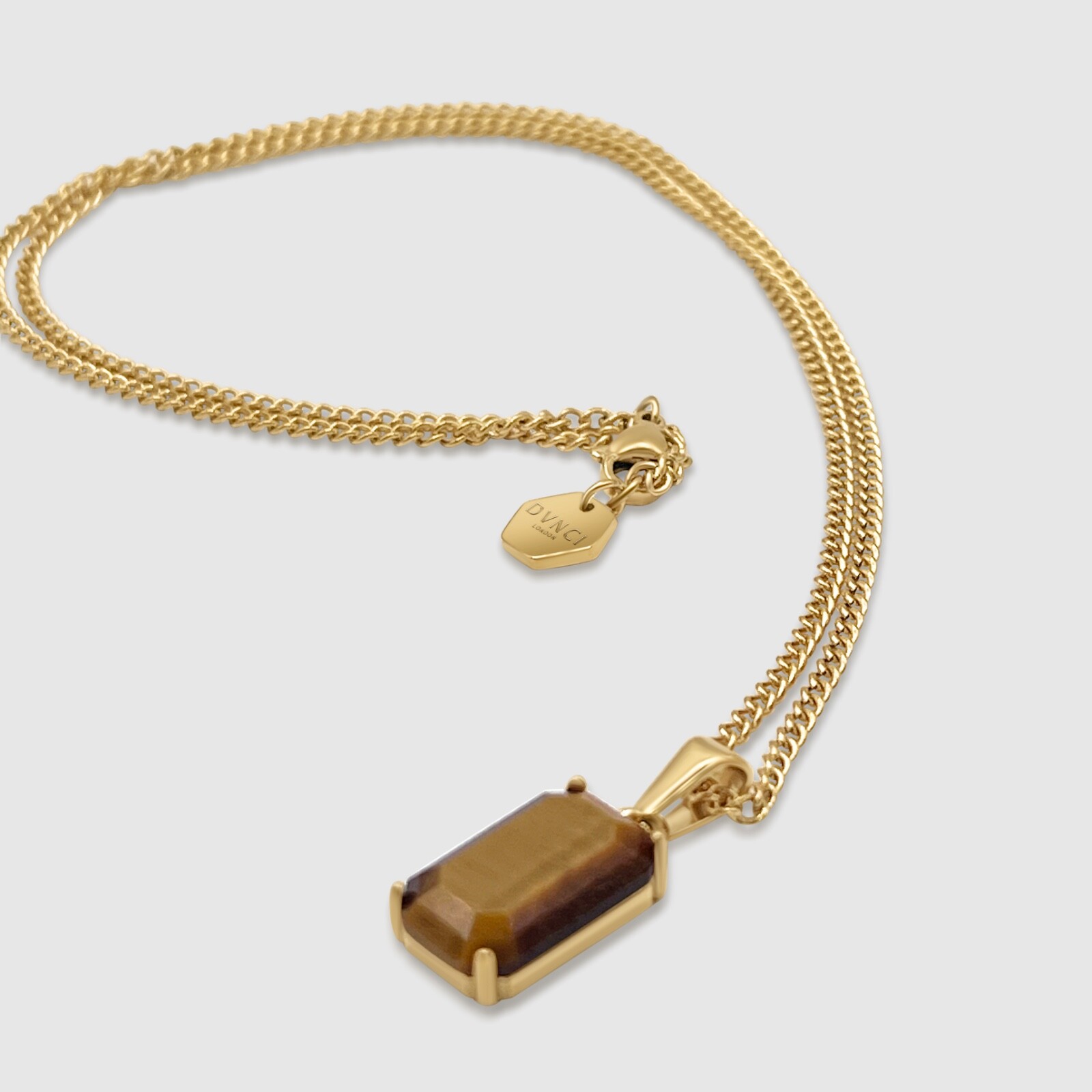 Tiger Eye Pendant & Necklace In 18k Gold 20” Chain – Tiger’s Eye Amulet Jewelry