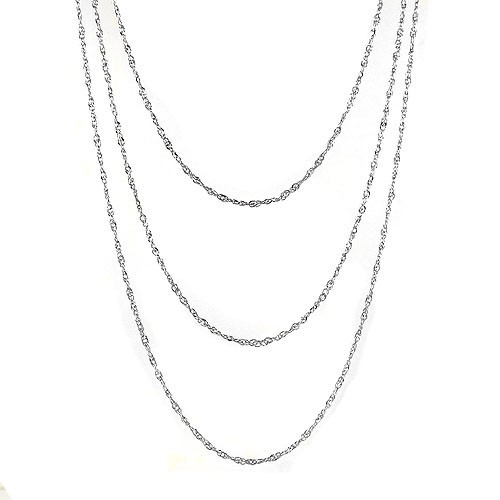 1MM 925 Sterling Silver Italian Diamond Cut Singapore Chain Necklace 16″-30″