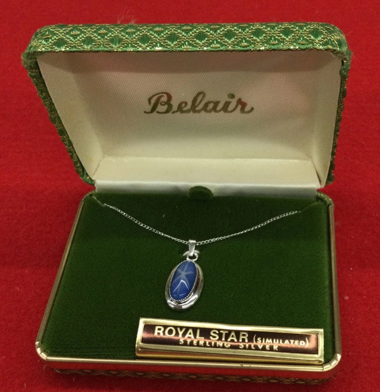 Royal Blue Star Sapphire Gemstone 925 Solid Sterling Silver Pendant Gift