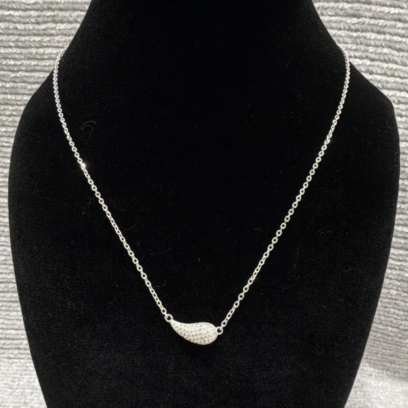 New 925 Sterling Silver Asymmetrical Pendant Necklace 18 inch