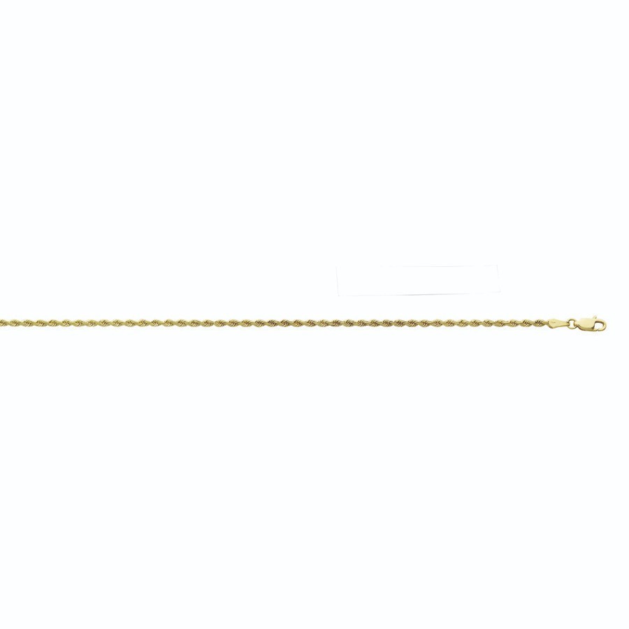 10k solid yellow gold diamond cut rope chain 18″inch 2.5mm 7.5grams