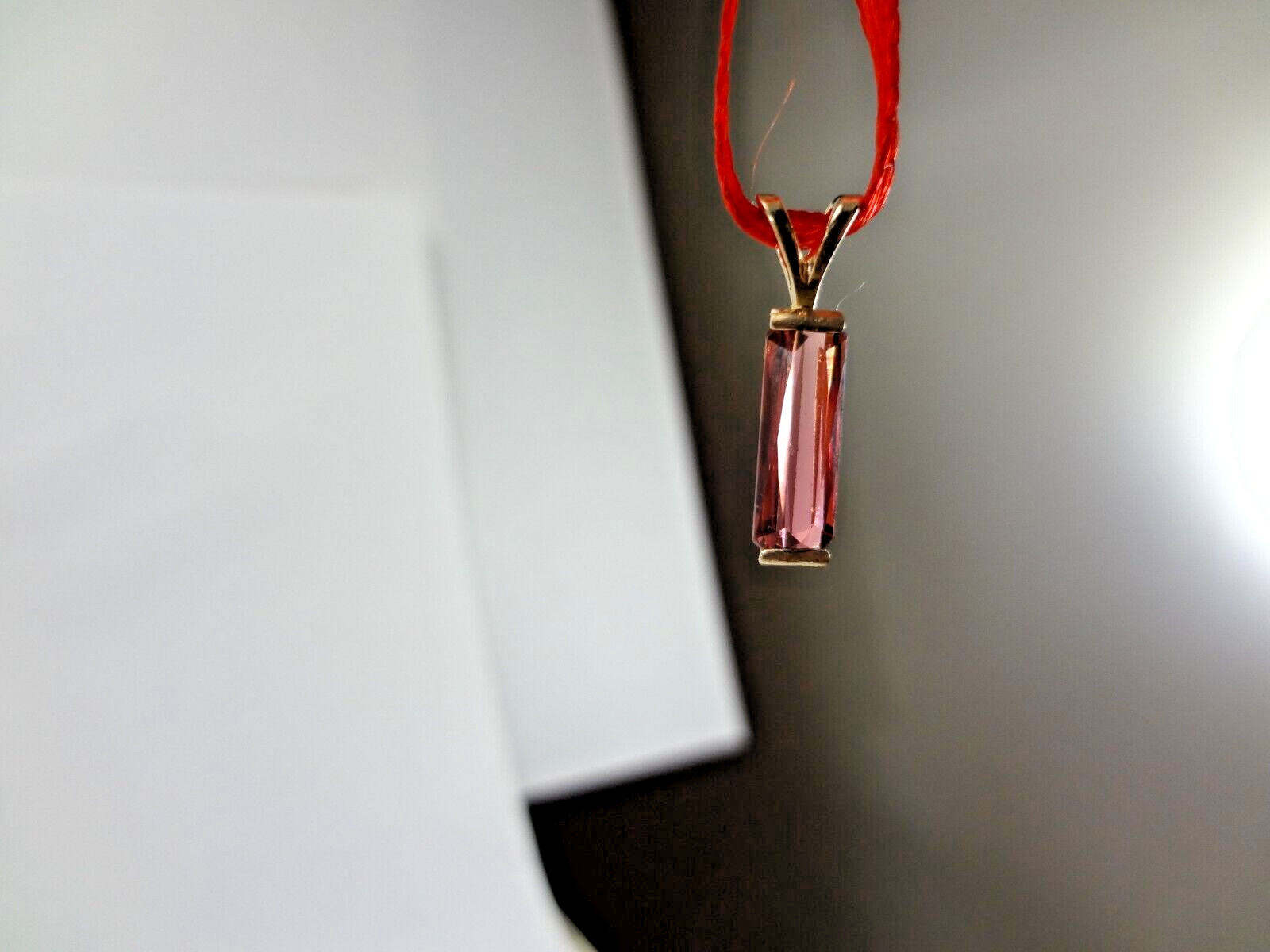 SOLID 14K GOLD – LOUPE CLEAN PINK TOURMALINE PENDANT CHARM – .91 GRAMS – E93