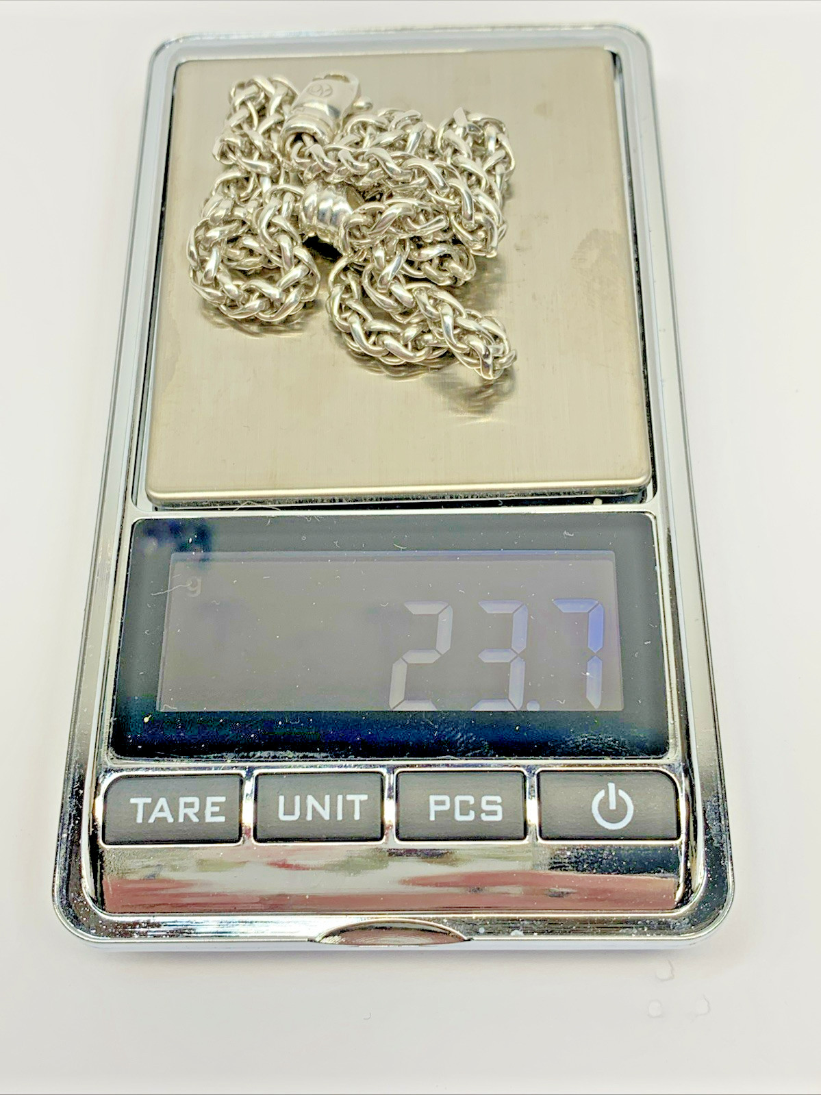 David Yurman Signed 925 Sterling Silver 4mm Wheat Weave Chain Necklace 16″ 23.5g