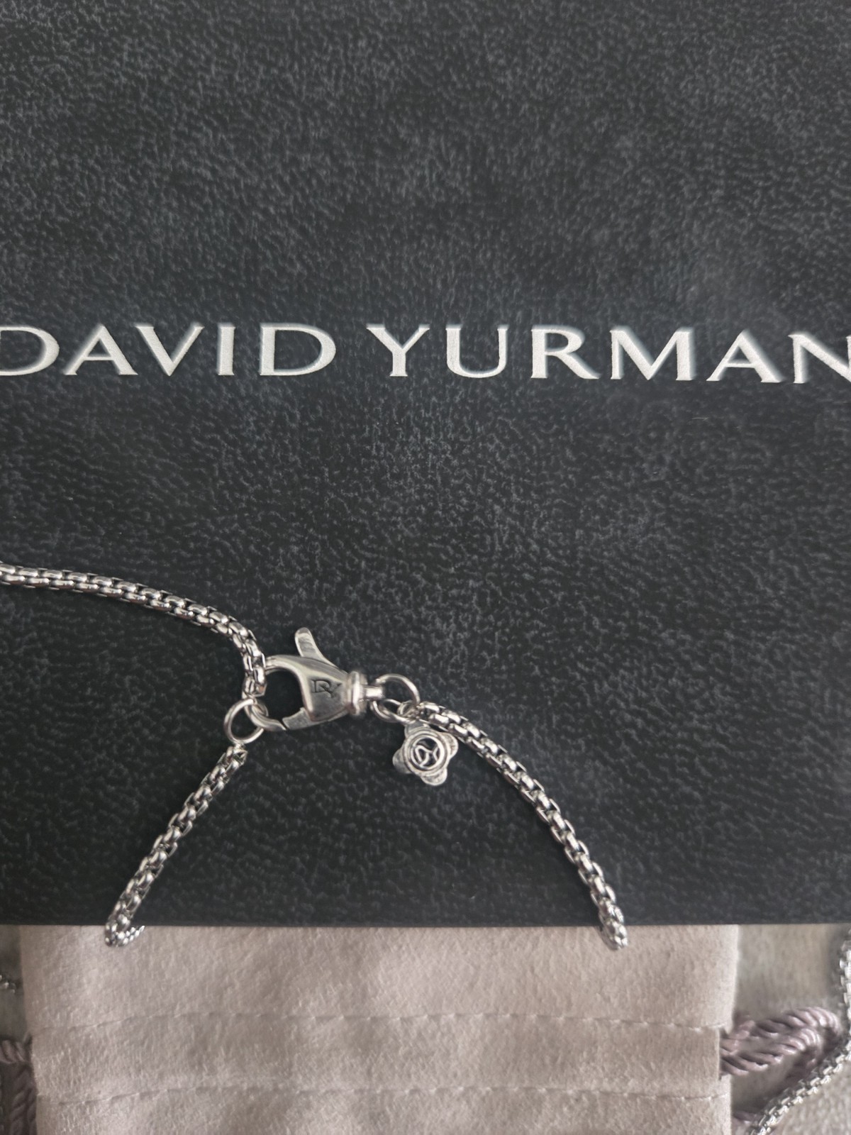 David Yurman Crossover Bar Necklace with Gold Chain 22” Adjustable