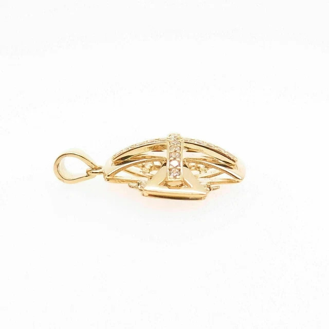2Ct Round Cut Moissanite Cross Pendant Necklace 14K Yellow Gold Plated
