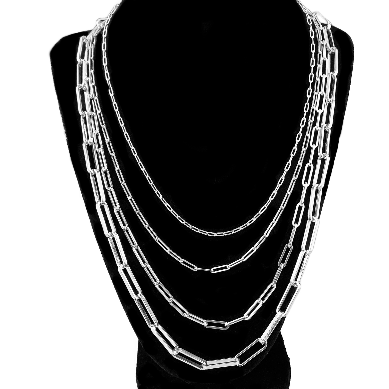 925 Sterling Silver Paperclip Paper Clip Chain Italy 14″ -24″ 2mm 3mm 4mm 6.5mm