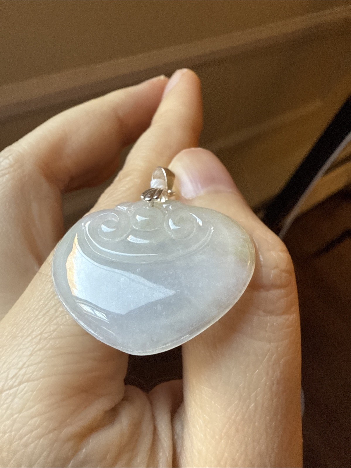 翡翠A貨 untreated Burma Myanmar Grade A Jadeite 老坑冰如意桃心 超冰 Certified S925