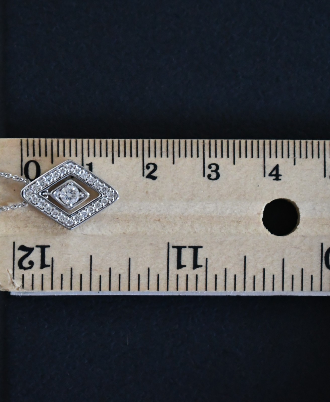 NEW ROBERTO COIN *DIAMANTE* 18K WHITE GOLD & DIAMOND Small Pendant Necklace