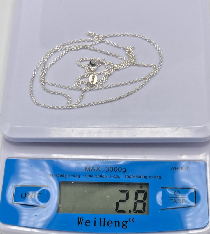 24 in Sterling Silver Chain ITALY Round Link Lobster Clasp NWT Gift Box