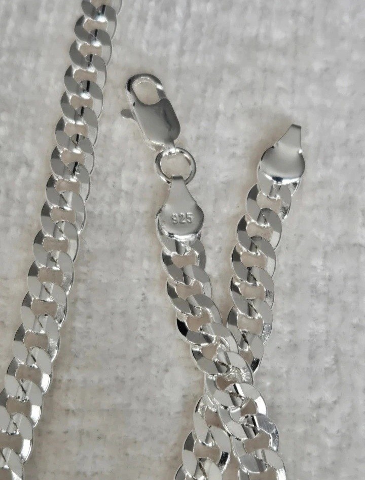 24″ 925 Hallmarked Silver 7MM Width Unisex Necklace. Brand New. UK Seller.