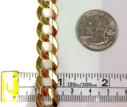 10K Solid Gold Cuban Link Chain Necklace Bracelet for Men Women 2mm~13mm 7″~30″