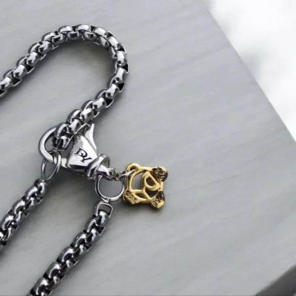 David Yurman Sterling Silver Cable X Cross Pendant Necklace – 18K /925