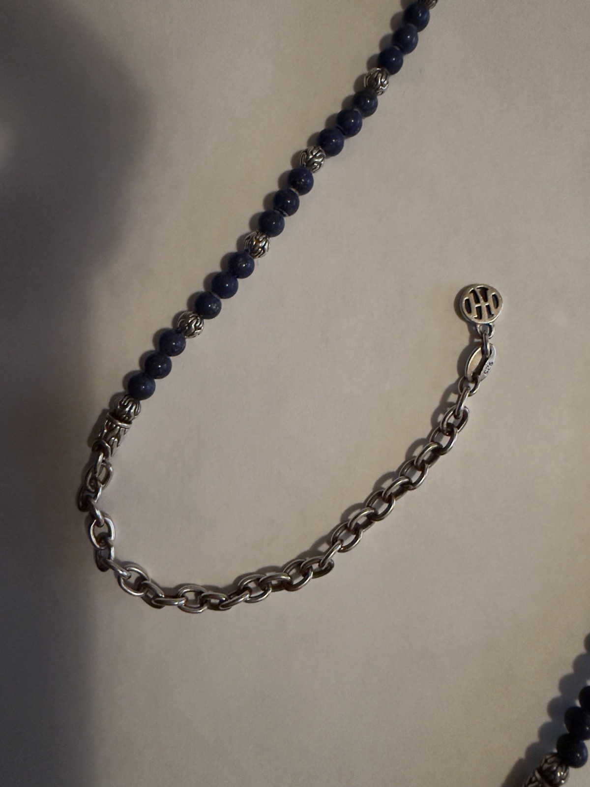 John Hardy Sterling Silver Lapis Lazuli Bead Necklace