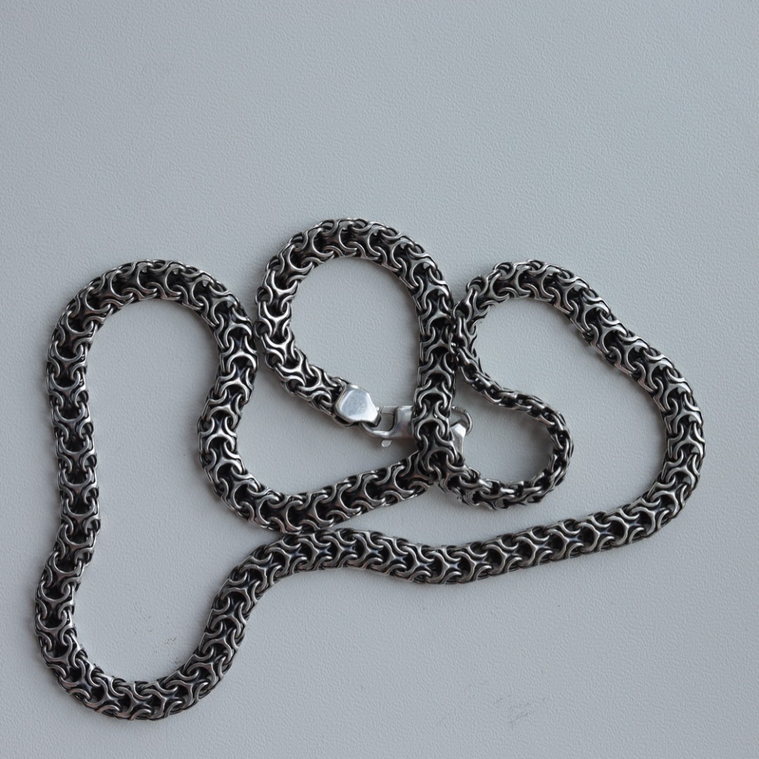 Solid 925 Sterling Silver Chain Necklace 65cm 25.6″ Heavy Mens 49.39g Jewelry