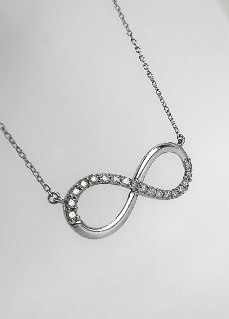 18K Solid Gold Infinity Diamond Necklace 0.20CT VS Dainty Fine Jewelry Gift