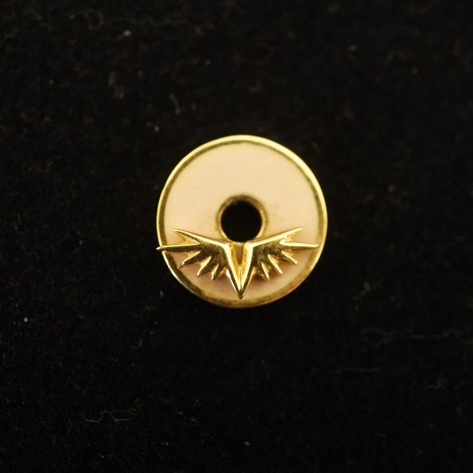 Foundrae 18k Yellow Gold Blush Enamel & Gold Wings Charm Disc – Free Shipping US
